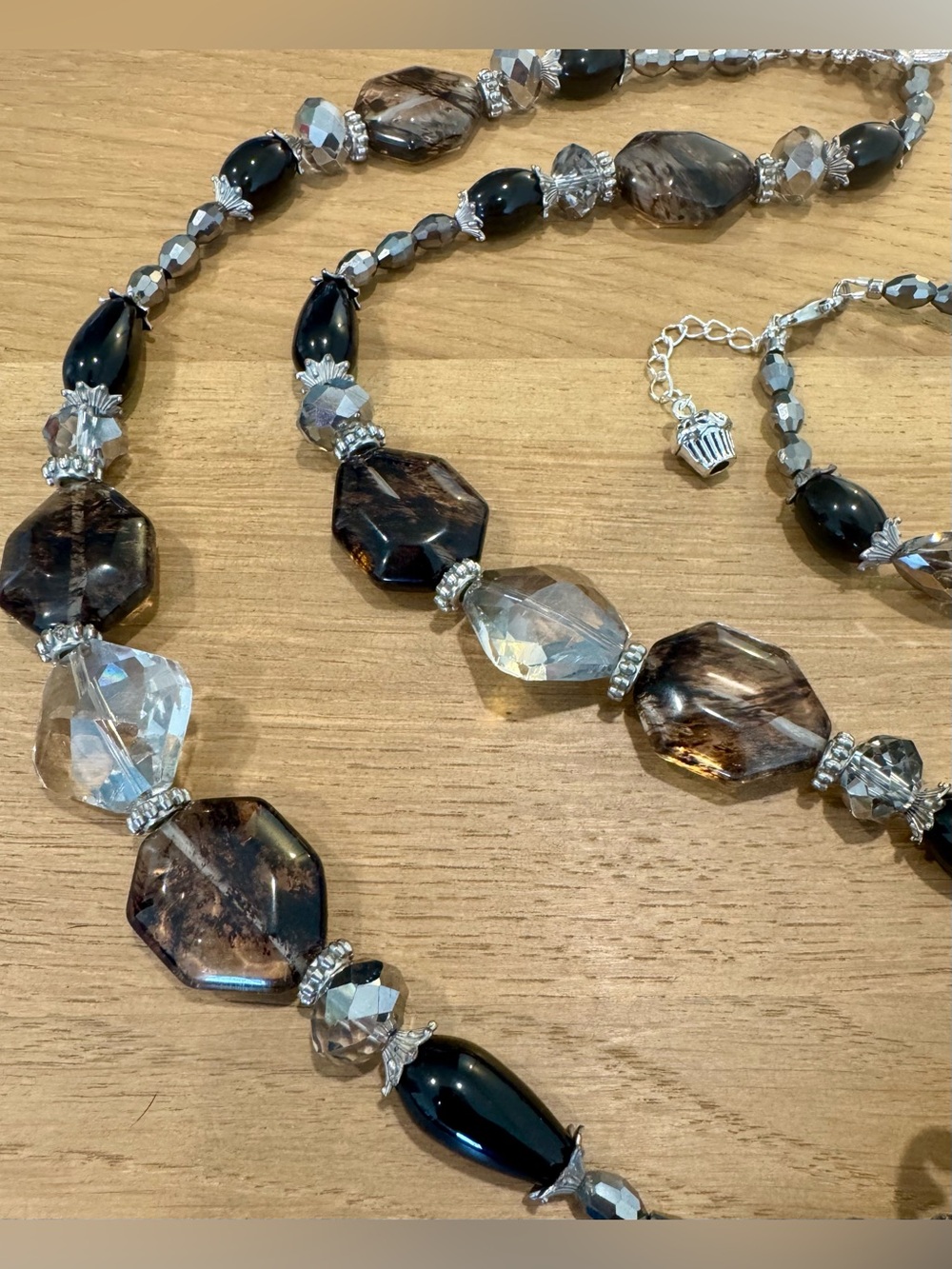 Artisan Upcycled Antique Victorian Belt Buckle Ghost Crystal Beaded 3 Piece Set🧁 - Picture 8 of 14